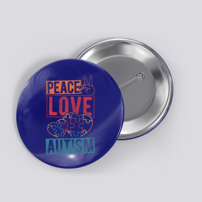 Peace Love Autism Awareness Support Family Health Peace Gift Button