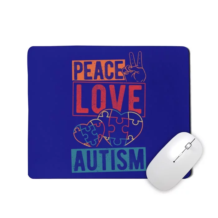 Peace Love Autism Awareness Support Family Health Peace Gift Mousepad