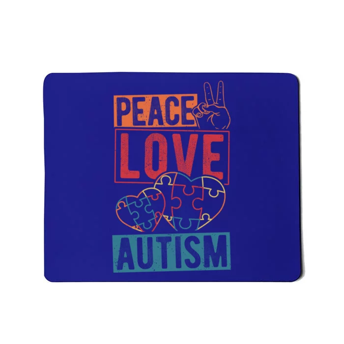 Peace Love Autism Awareness Support Family Health Peace Gift Mousepad