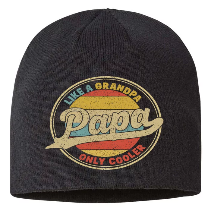 PAPA like a Grandpa ONLY COOLER Funny Dad Papa Definition 8 1/2in Sustainable Knit Beanie