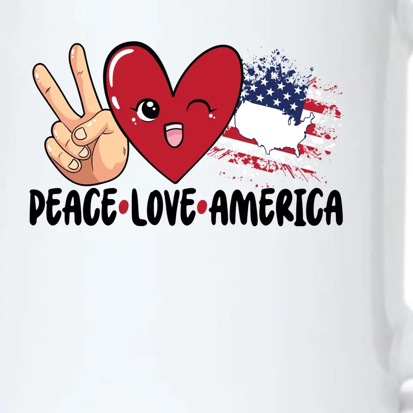 Peace Love America 4th Of July American Family Gift Independence Day Black Color Changing Mug