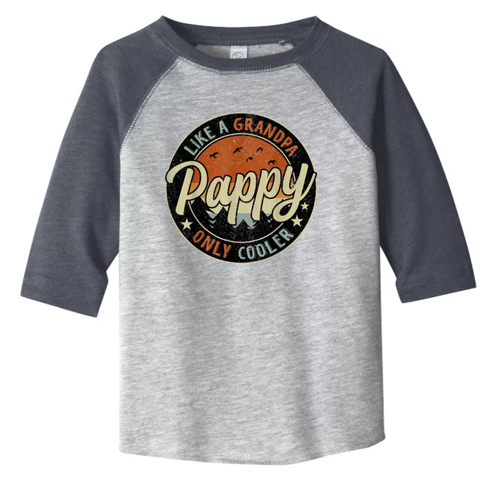 Pappy Like A Grandpa Only Cooler Vintage Retro Father's Day Toddler Fine Jersey T-Shirt