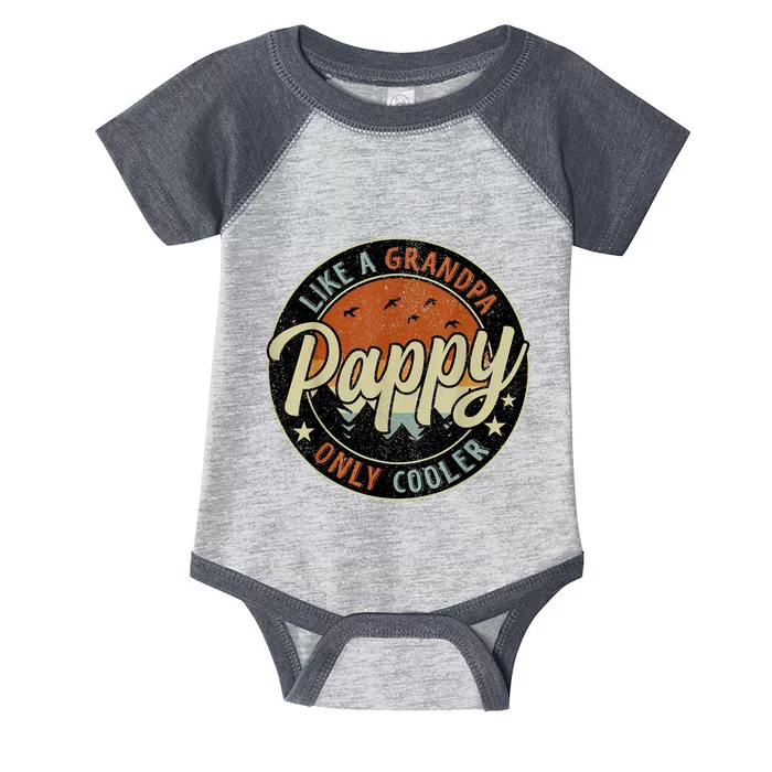 Pappy Like A Grandpa Only Cooler Vintage Retro Father's Day Infant Baby Jersey Bodysuit