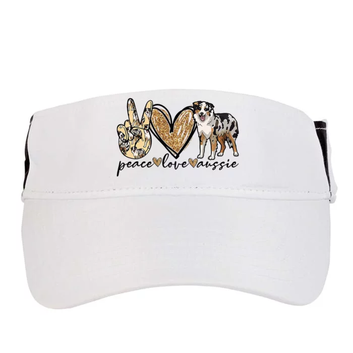 Peace Love Aussie Australian Shepherd Dog Pets Animals Adult Drive Performance Visor