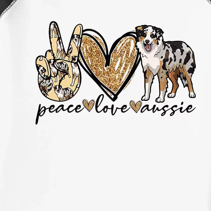 Peace Love Aussie Australian Shepherd Dog Pets Animals Infant Baby Jersey Bodysuit