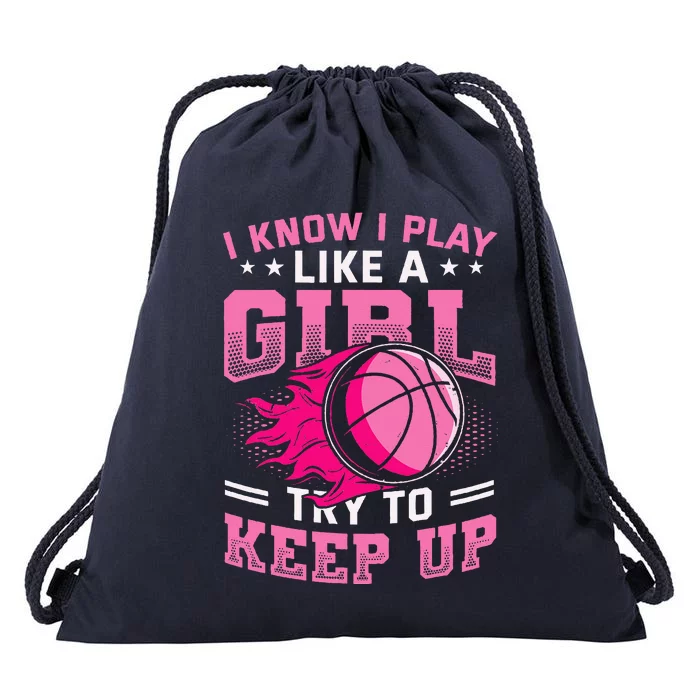 Play Like A Basketball Drawstring Bag