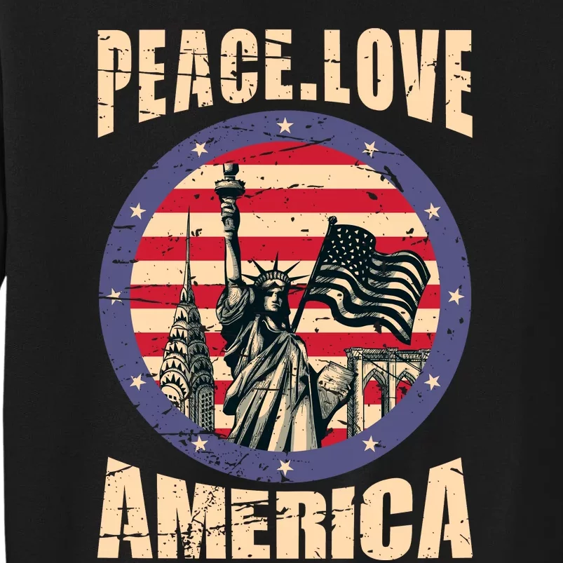 Peace Love And America Graphic Sweatshirt