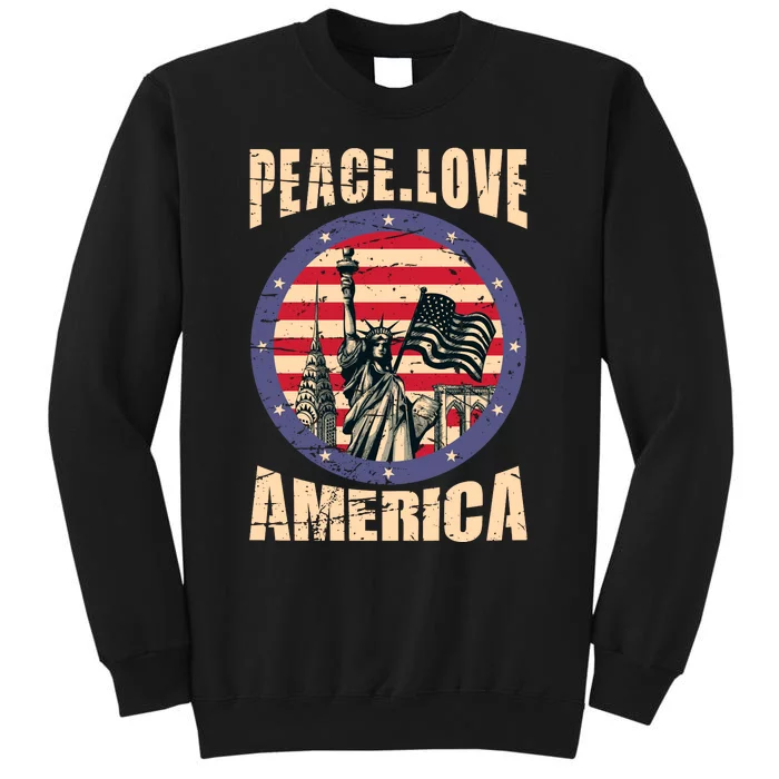 Peace Love And America Graphic Sweatshirt