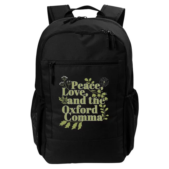 Peace Love And The O.X.F.O.R.D C.O.M.M.A English Grammar Humor Flower Daily Commute Backpack