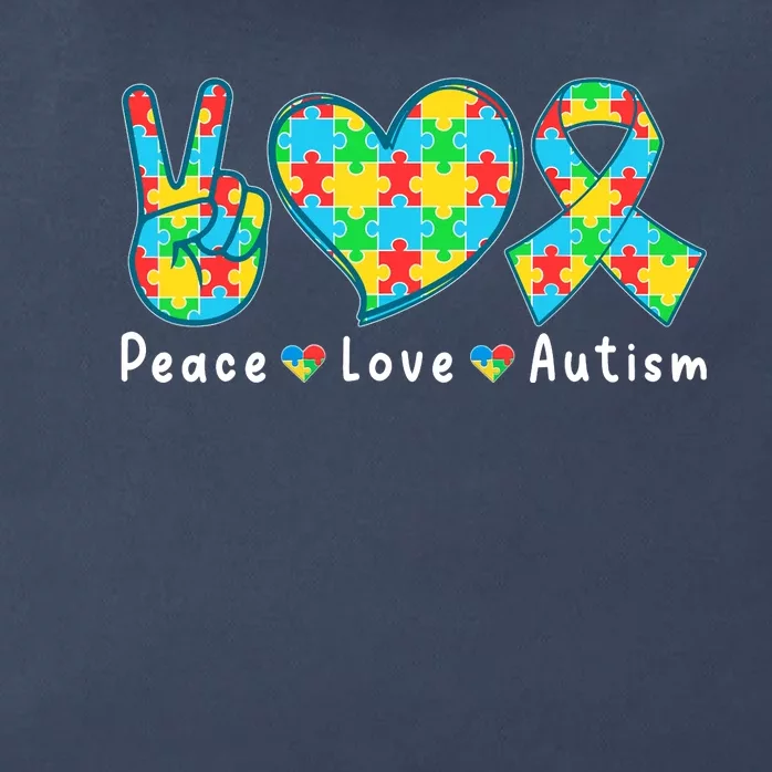 Peace Love Autism In April For Autism Awareness Zip Tote Bag