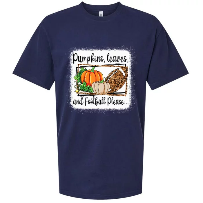 Pumpkin Leaves And Football Please Leopard Fall Vibes Gift Sueded Cloud Jersey T-Shirt