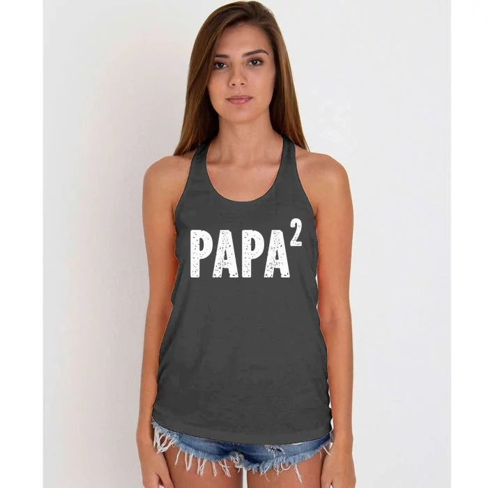 Papa Like A Grandpa But Way Cooler Only Much Fathers Day Women's Knotted Racerback Tank