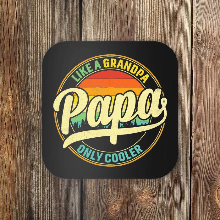 PAPA Like A Grandpa ONLY COOLER Funny Dad Papa Definition Coaster