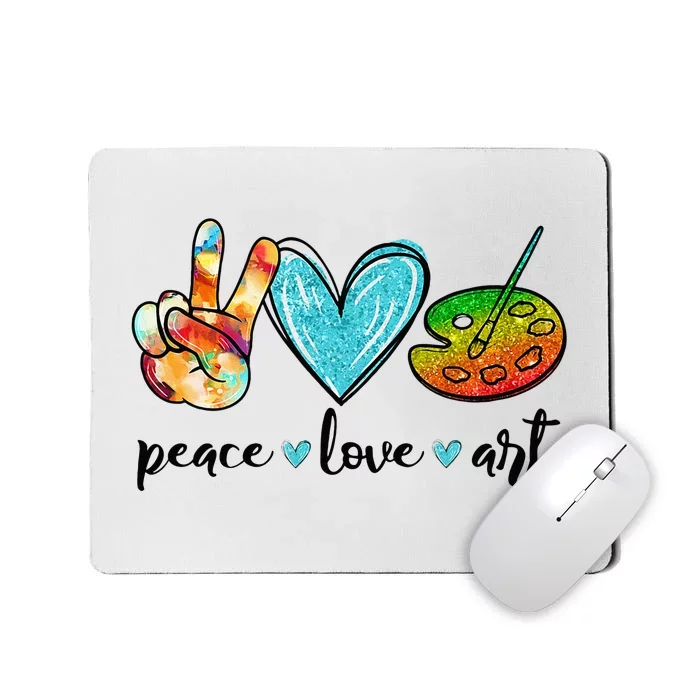 Peace Love Art Painting Palette Funny Art Teacher Gifts Mousepad