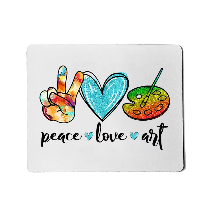 Peace Love Art Painting Palette Funny Art Teacher Gifts Mousepad