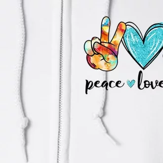 Peace Love Art Painting Palette Funny Art Teacher Gifts Full Zip Hoodie