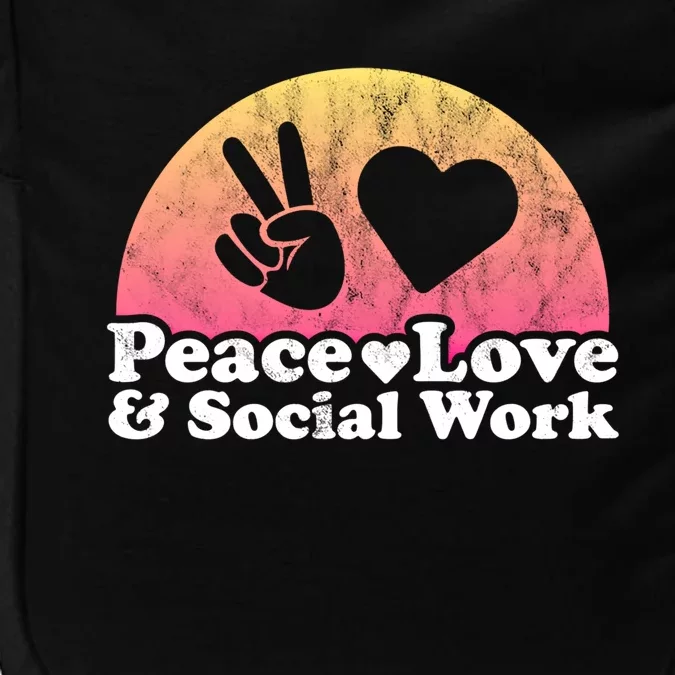 Peace Love And Social Work Social Worker Gift Impact Tech Backpack