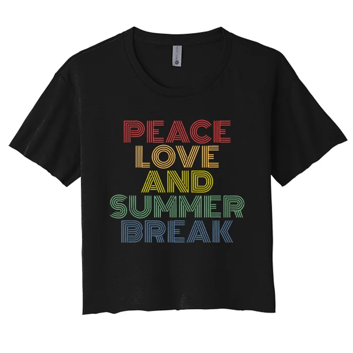 Peace Love And Summer Break Summer Lover Women's Crop Top Tee