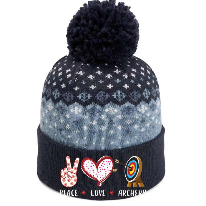 Peace Love Archery Target Gifts Men Women Archers The Baniff Cuffed Pom Beanie