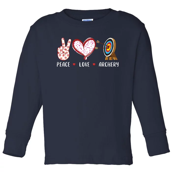 Peace Love Archery Target Gifts Men Women Archers Toddler Long Sleeve Shirt