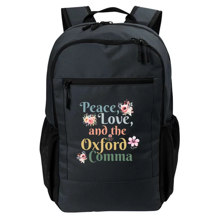 Peace Love And The Oxford Comma English Grammar Humor Joke Daily Commute Backpack