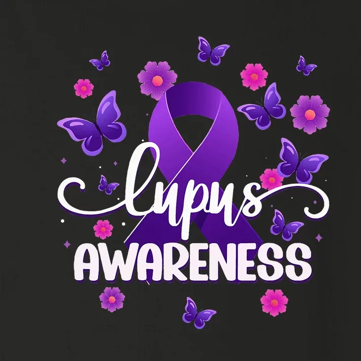 Purple Lupus Awareness Ribbon Purple Butterflies Lupus Toddler Long Sleeve Shirt