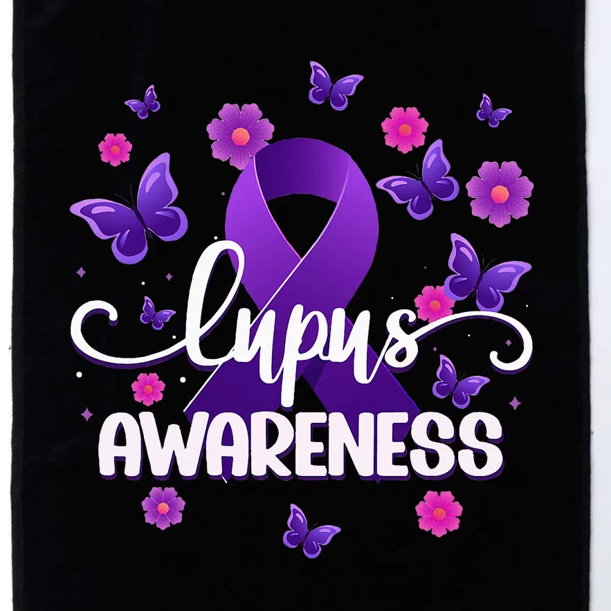 Purple Lupus Awareness Ribbon Purple Butterflies Lupus Platinum Collection Golf Towel