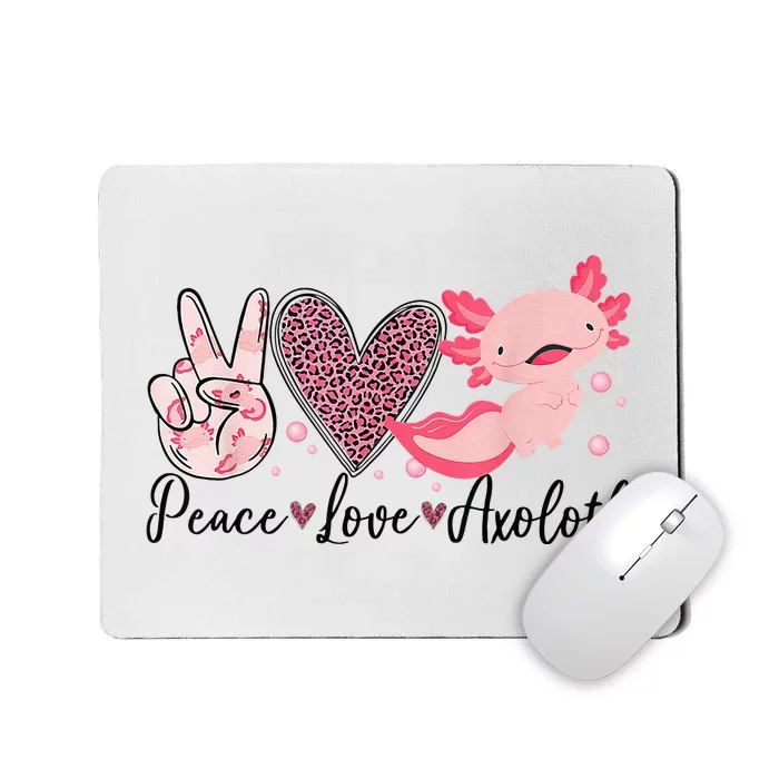 Peace Love Axolotl Heart Leopard Gift Nager Mousepad