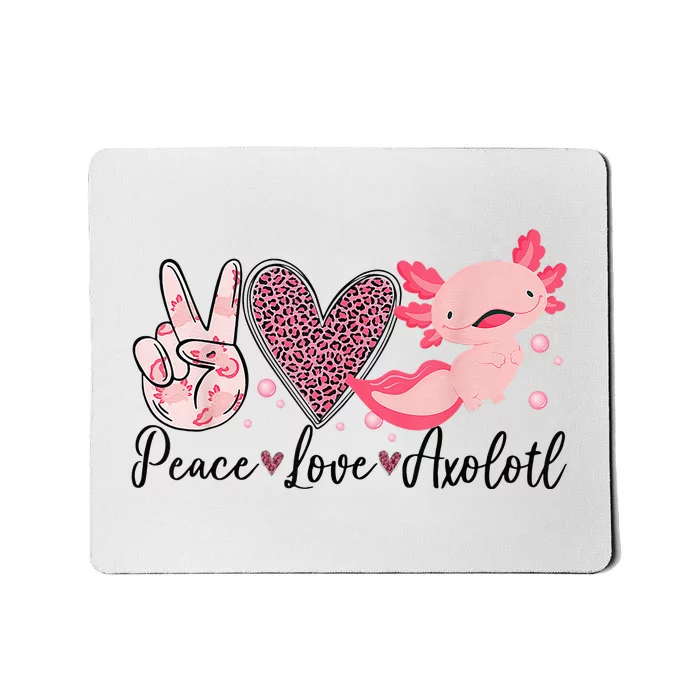 Peace Love Axolotl Heart Leopard Gift Nager Mousepad