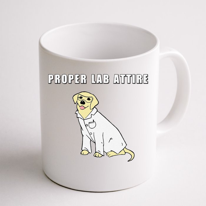 Proper Lab Attire Funny Laboratory Dog Pun Science Front & Back Coffee Mug