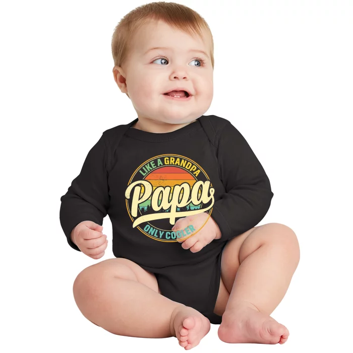 PAPA like a Grandpa ONLY COOLER Father's Day Papa Definition Baby Long Sleeve Bodysuit