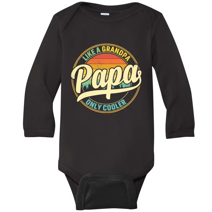 PAPA like a Grandpa ONLY COOLER Father's Day Papa Definition Baby Long Sleeve Bodysuit