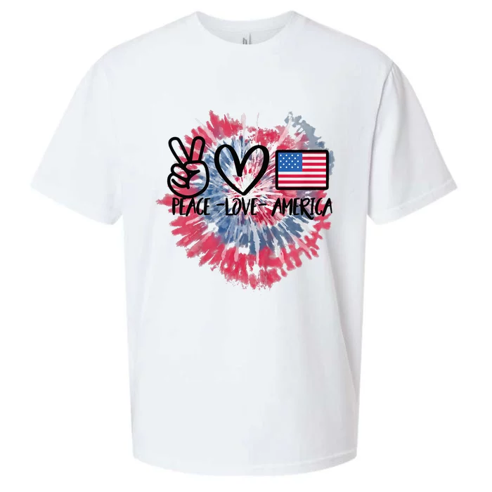 Peace Love America Tie Dye 4th Of July Patriotic For Gir Sueded Cloud Jersey T-Shirt