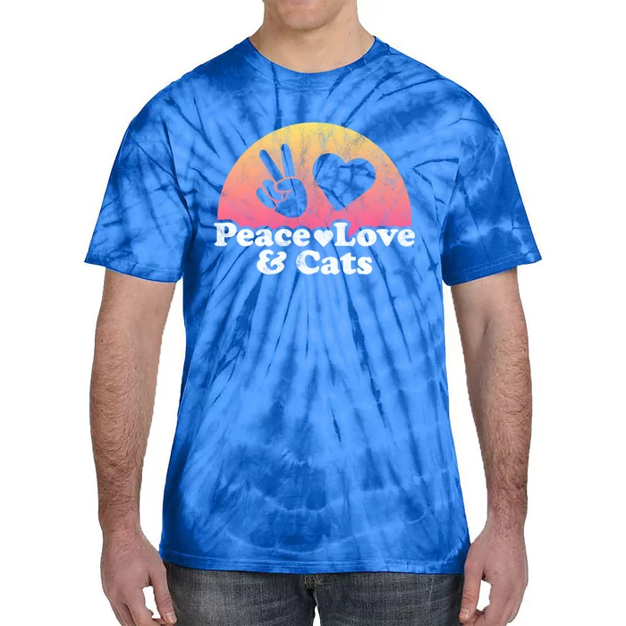 Peace Love And Cats Cat Cool Gift Tie-Dye T-Shirt