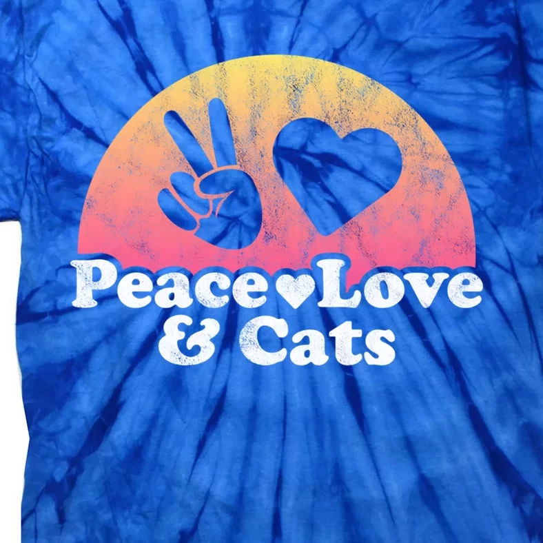 Peace Love And Cats Cat Cool Gift Tie-Dye T-Shirt