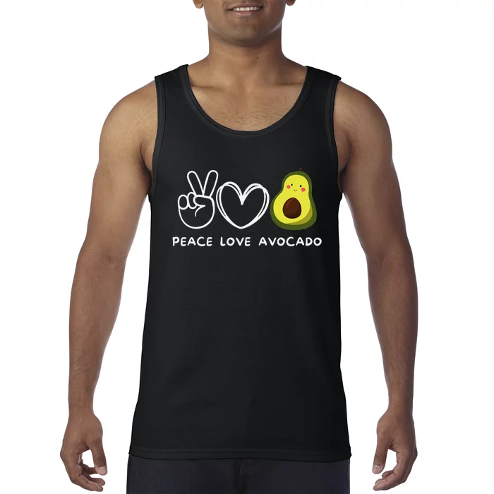 Peace Love Avocado Retro Avocado Lover Fruit Lover Tank Top