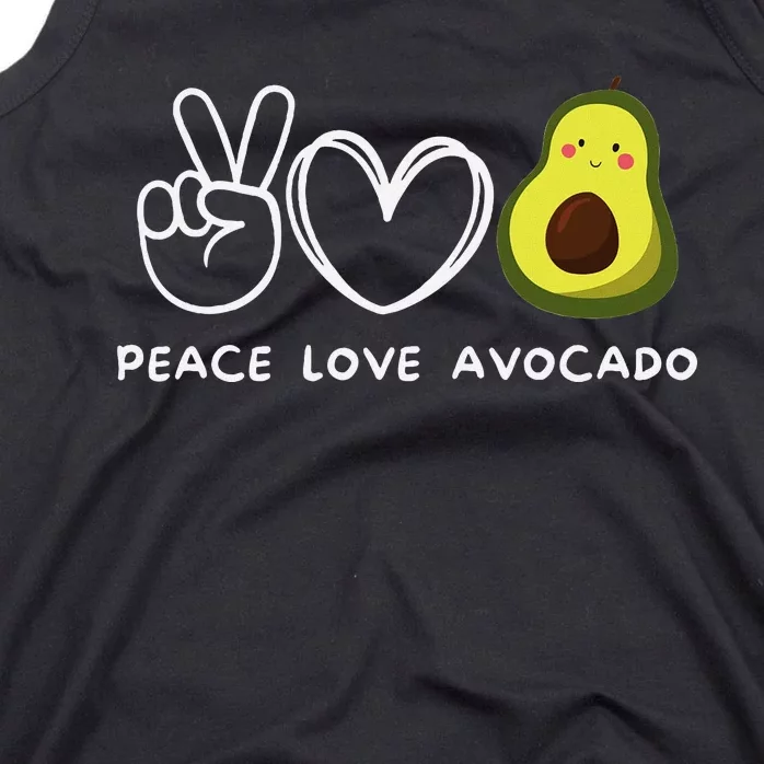 Peace Love Avocado Retro Avocado Lover Fruit Lover Tank Top