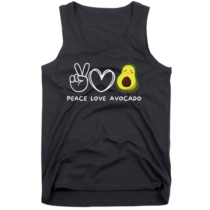 Peace Love Avocado Retro Avocado Lover Fruit Lover Tank Top