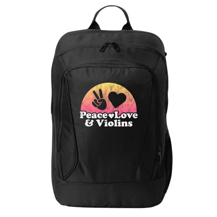 Peace Love And Violins Violin Gift City Backpack