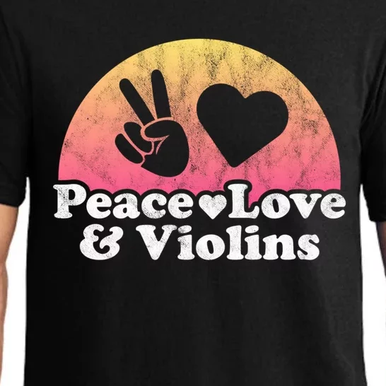 Peace Love And Violins Violin Gift Pajama Set