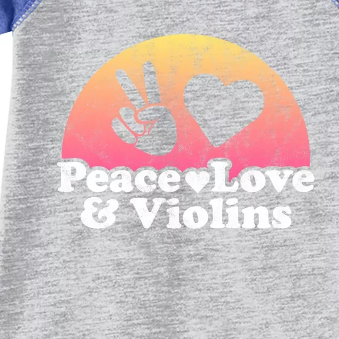 Peace Love And Violins Violin Gift Infant Baby Jersey Bodysuit