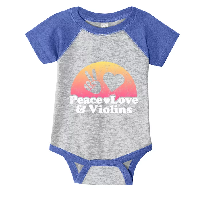 Peace Love And Violins Violin Gift Infant Baby Jersey Bodysuit