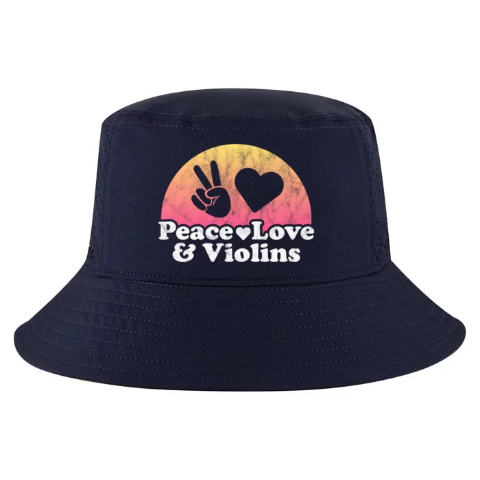 Peace Love And Violins Violin Gift Cool Comfort Performance Bucket Hat