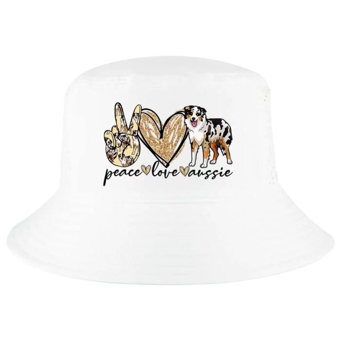 Peace Love Aussie Funny Aussie Mom Dog Mom Mother's Day Cool Comfort Performance Bucket Hat