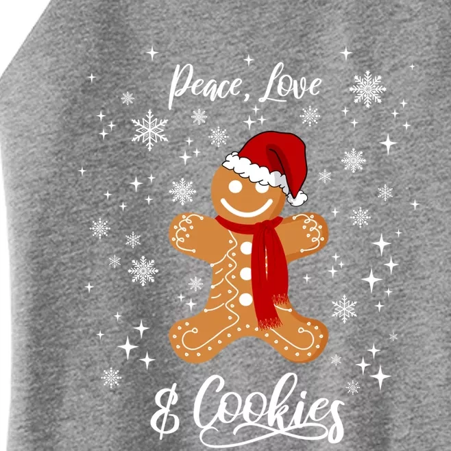 Peace Love And Cookies Santa Gingerbread Cookie Lover Great Gift Women’s Perfect Tri Rocker Tank