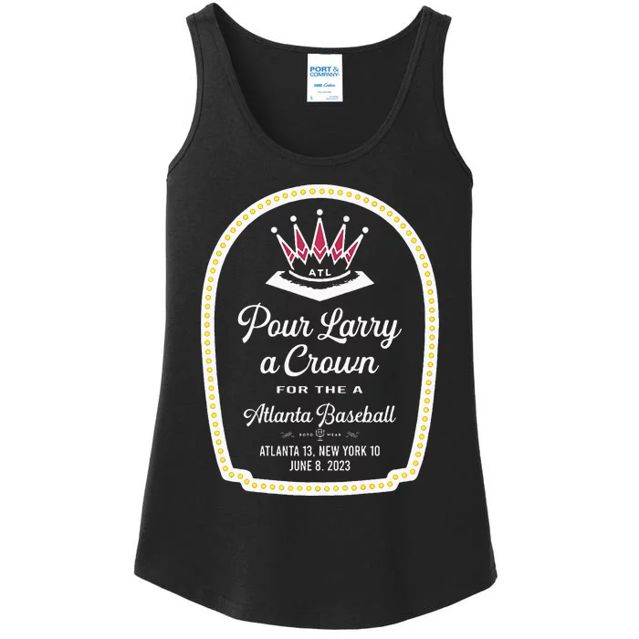 POUR LARRY A CROWN Home Run Celebration Funny Ladies Essential Tank