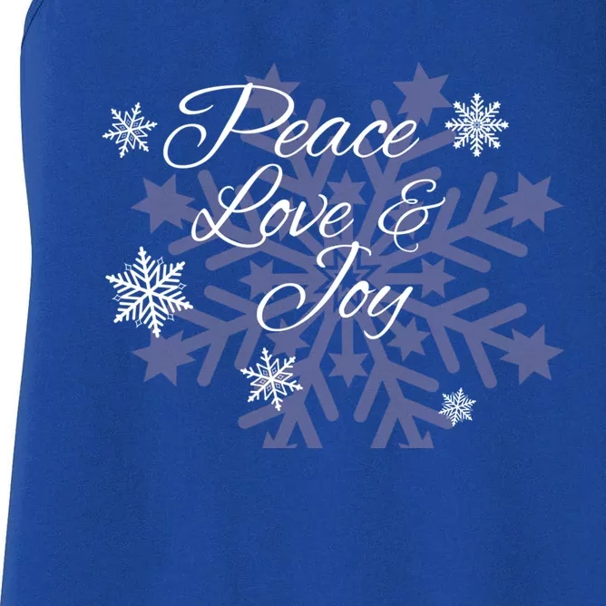 Peace Love And Joy Great Giftholiday Season Snowflake Themed Xgreat Giftmas Gift Women's Racerback Tank