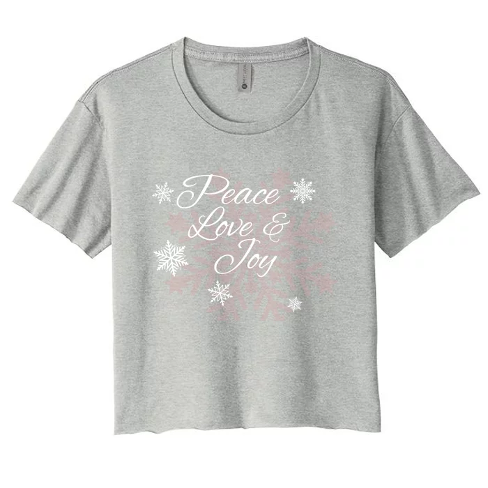 Peace Love And Joy Great Giftholiday Season Snowflake Themed Xgreat Giftmas Gift Women's Crop Top Tee