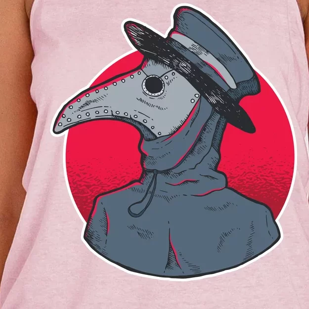 Plague Doctor Mask Women's Knotted Racerback Tank