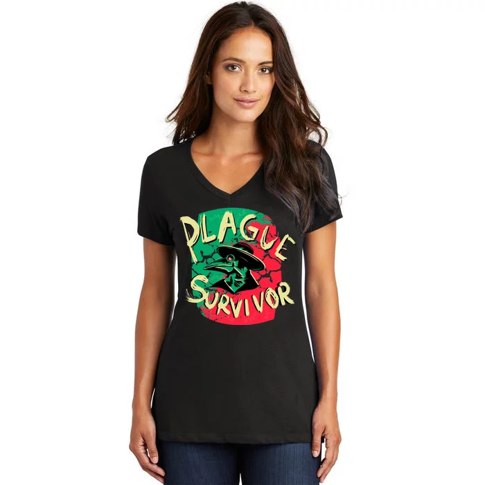 Plague Survivor Women's V-Neck T-Shirt